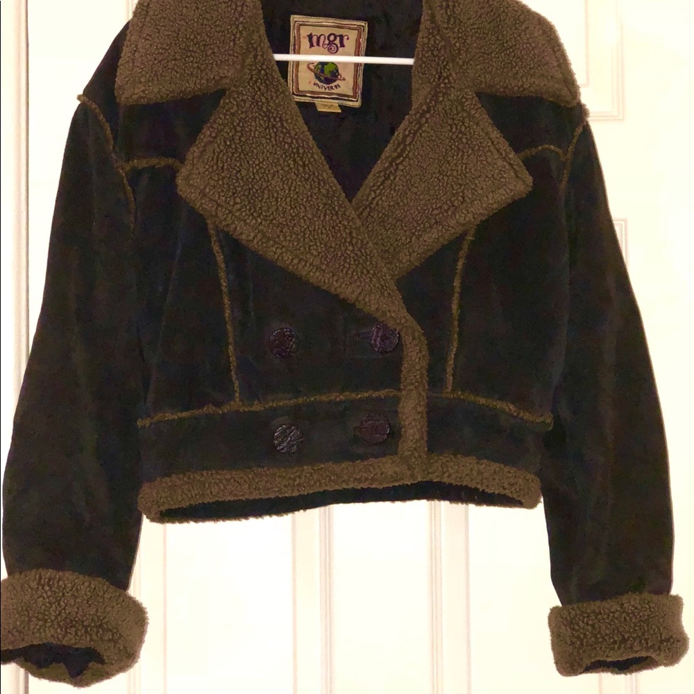 Leather jacket from MGR it’s our universe